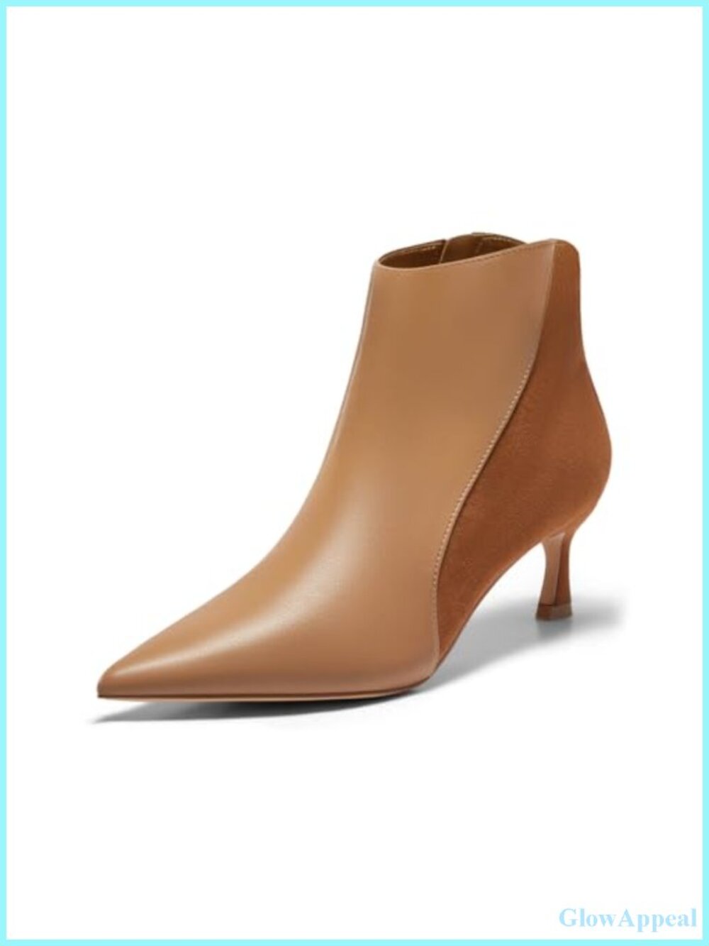 Women's Kitten Heel Ankle Boots Pointed Toe Side Zipper Booties